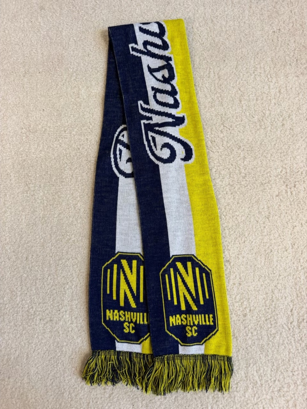 Nashville SC Soccer Fan Scarf - Navy, Yellow, White Tennessee